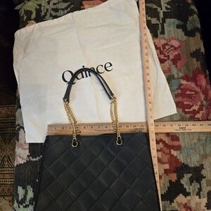 Quince Black and Gold Quilted Shoulder Bag